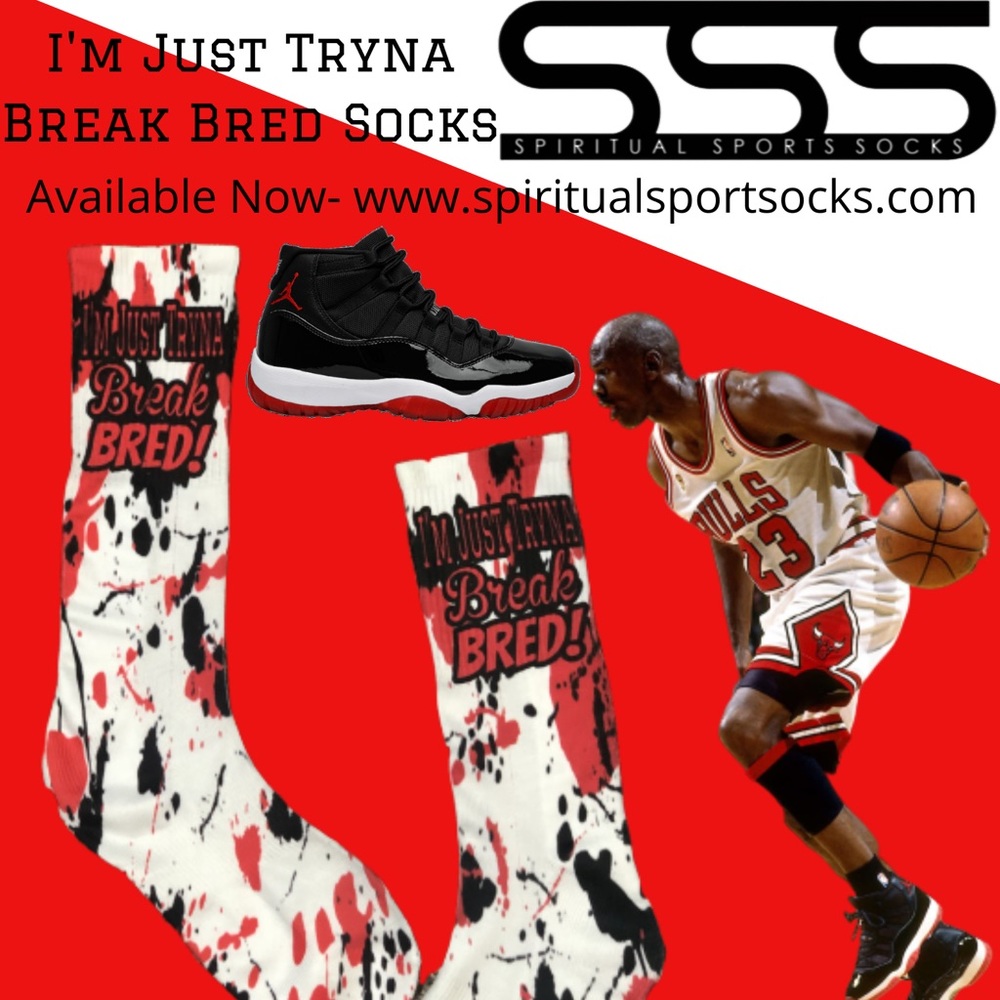 Bred 11 Socks by Spiritual Sports Socks